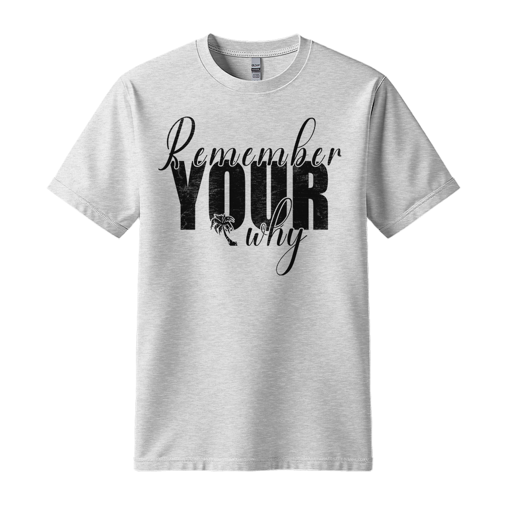 Remember Your Why - Unisex T-Shirt - Typography Tee - Ash