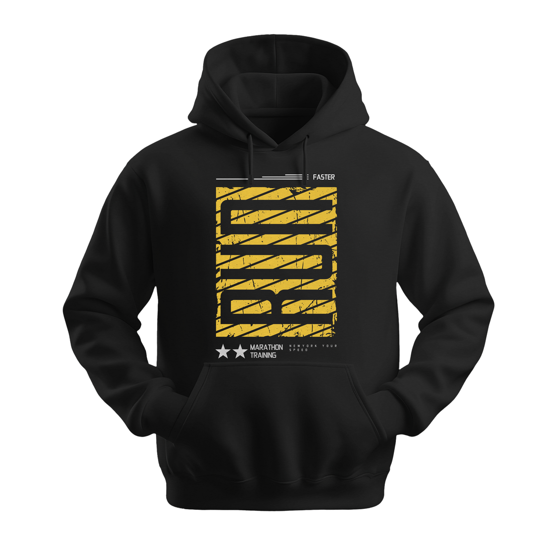 Run Faster Marathon Training - Unisex Hoodie - Athletic Hoodie - Black