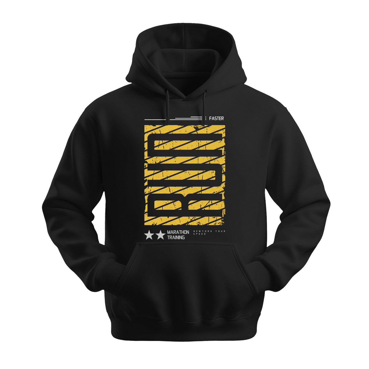 Run Faster Marathon Training - Unisex Hoodie - Athletic Hoodie - Black