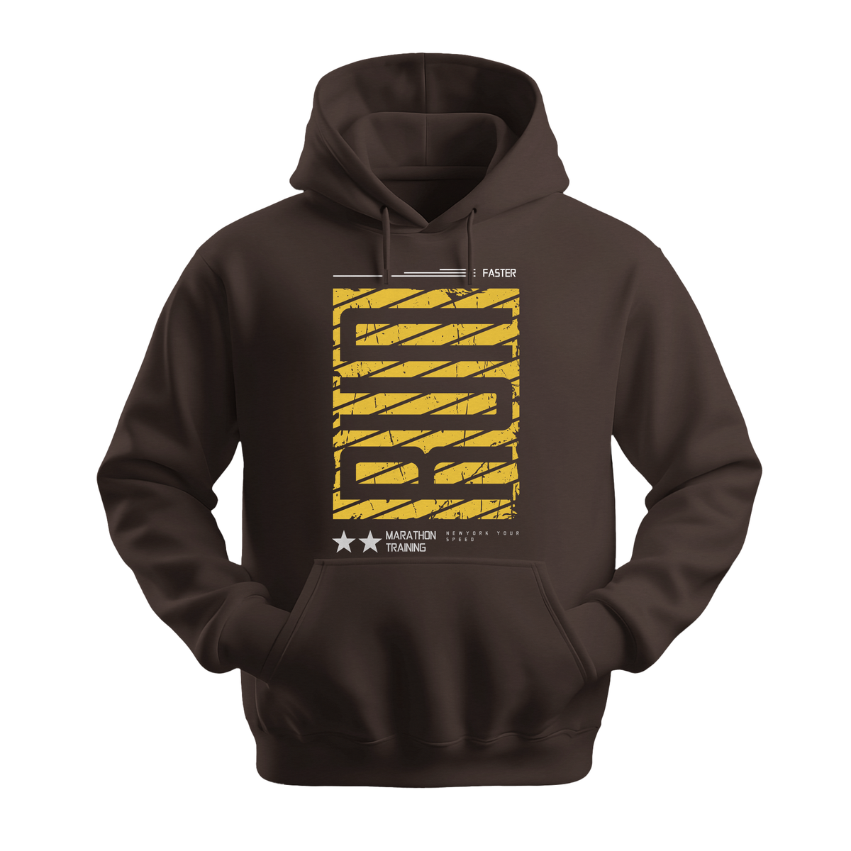Run Faster Marathon Training - Unisex Hoodie - Athletic Hoodie - Dark Chocolate