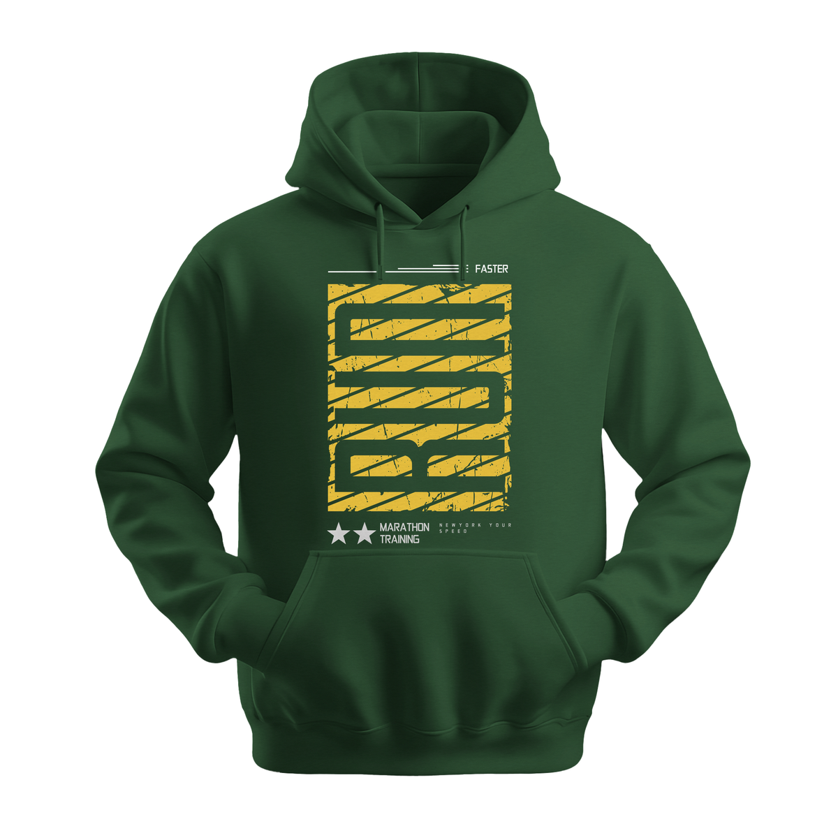 Run Faster Marathon Training - Unisex Hoodie - Athletic Hoodie - Forest Green