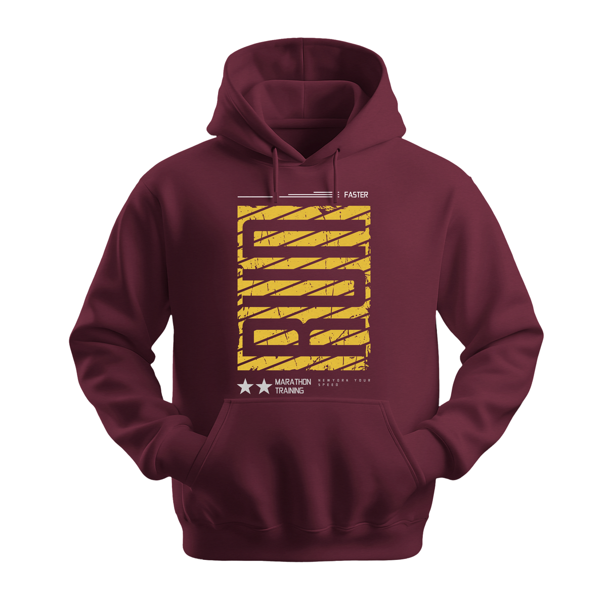 Run Faster Marathon Training - Unisex Hoodie - Athletic Hoodie - Maroon