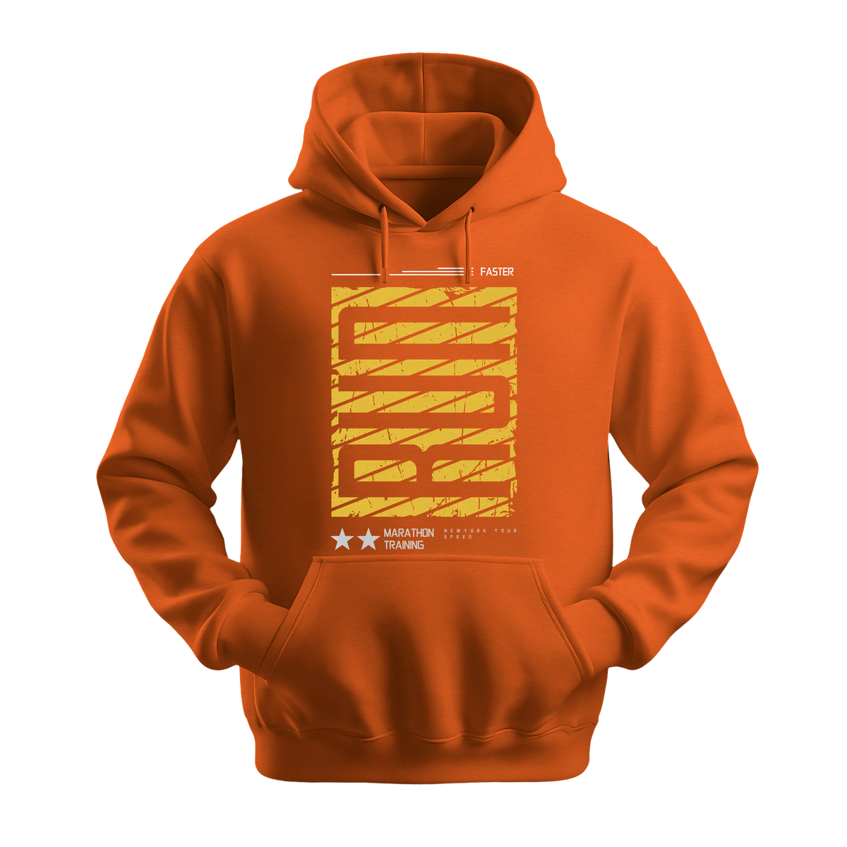 Run Faster Marathon Training - Unisex Hoodie - Athletic Hoodie - Orange
