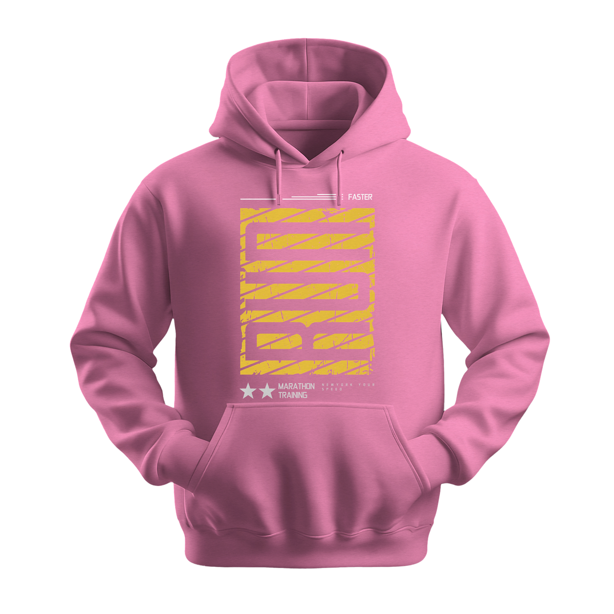 Run Faster Marathon Training - Unisex Hoodie - Athletic Hoodie - Safety Pink