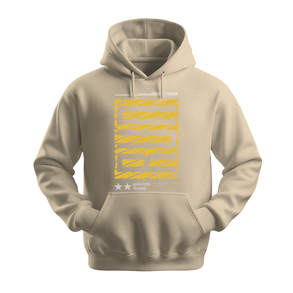 Run Faster Marathon Training - Unisex Hoodie - Athletic Hoodie - Sand