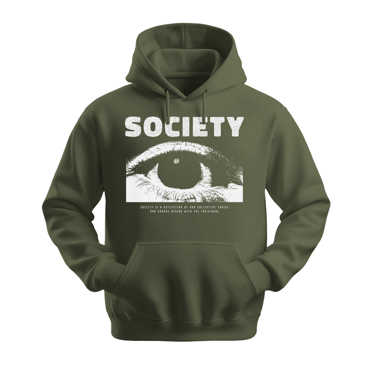 Society Eye - Unisex Hoodie - Streetwear Hoodie - Military Green