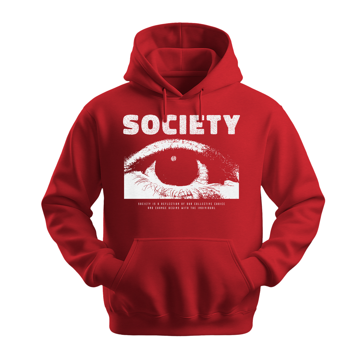 Society Eye - Unisex Hoodie - Streetwear Hoodie - Red