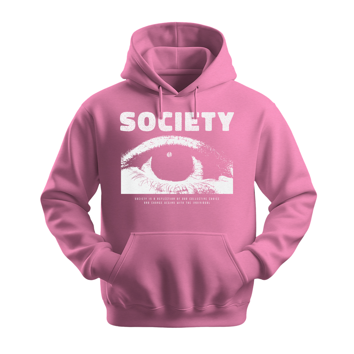 Society Eye - Unisex Hoodie - Streetwear Hoodie - Safety Pink