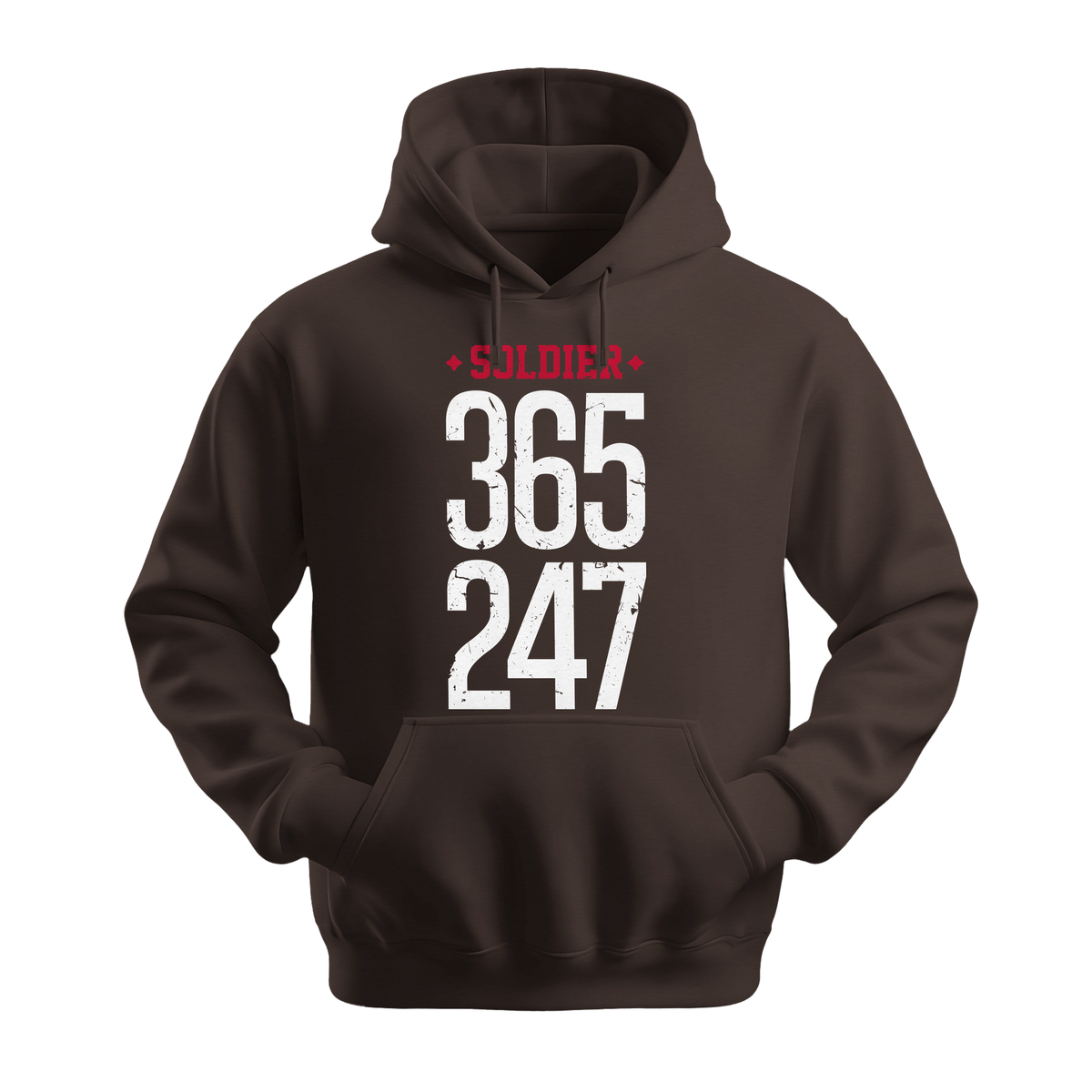Soldier 365 247 - Unisex Hoodie - Streetwear Hoodie - Dark Chocolate