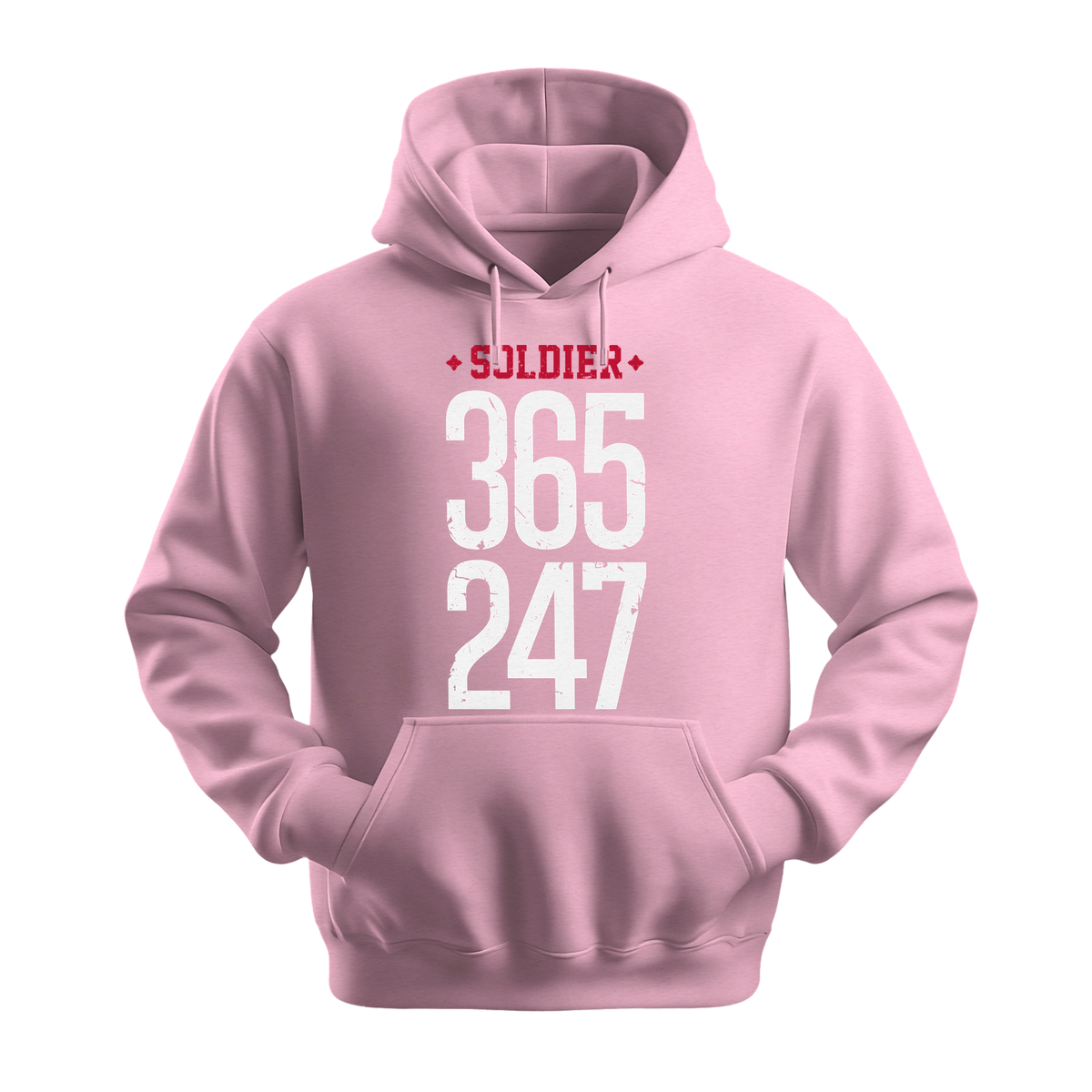 Soldier 365 247 - Unisex Hoodie - Streetwear Hoodie - Light Pink