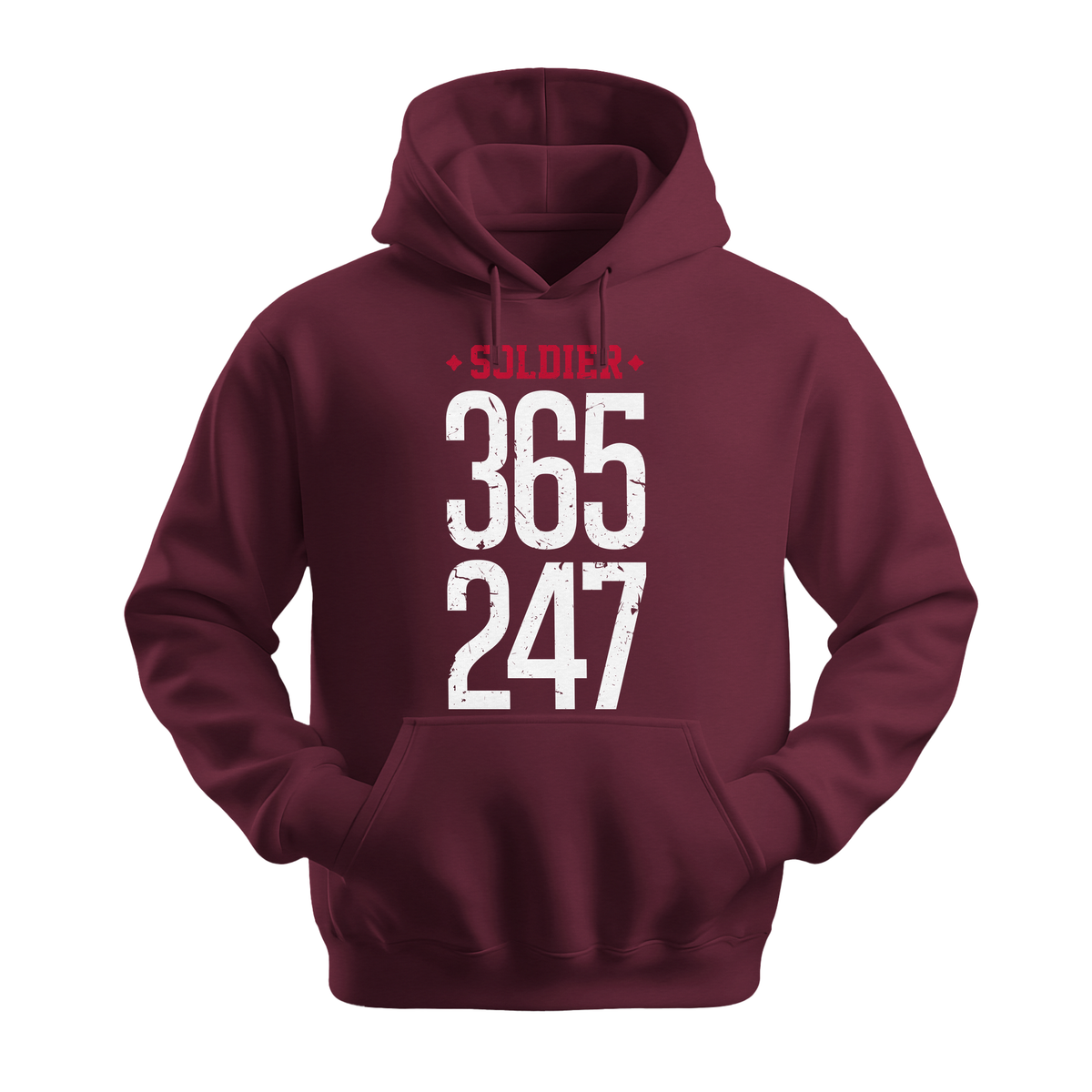 Soldier 365 247 - Unisex Hoodie - Streetwear Hoodie - Maroon
