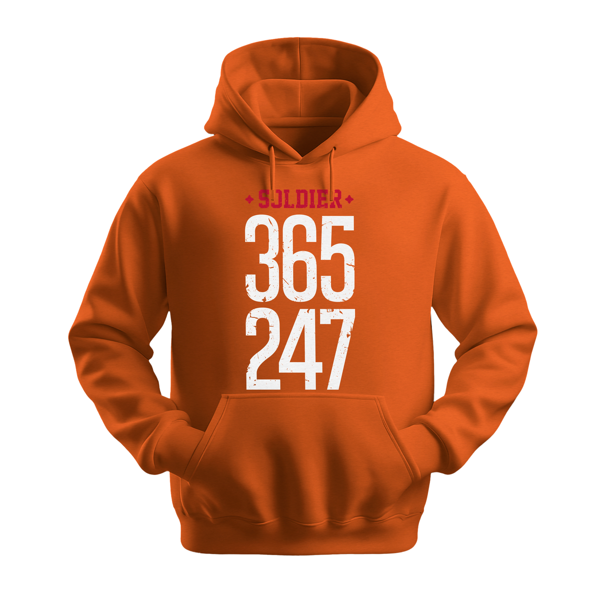 Soldier 365 247 - Unisex Hoodie - Streetwear Hoodie - Orange