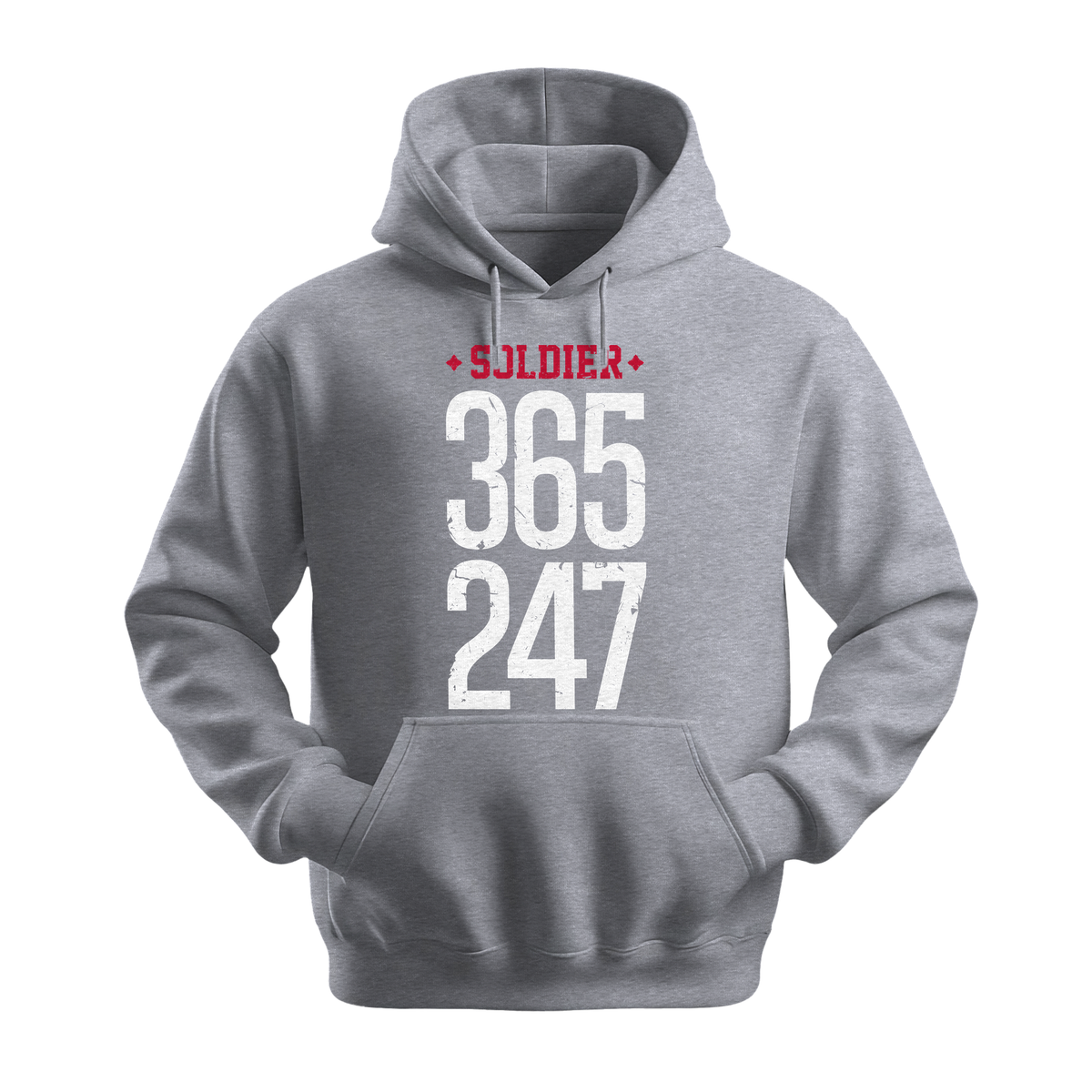 Soldier 365 247 - Unisex Hoodie - Streetwear Hoodie - Sports Grey