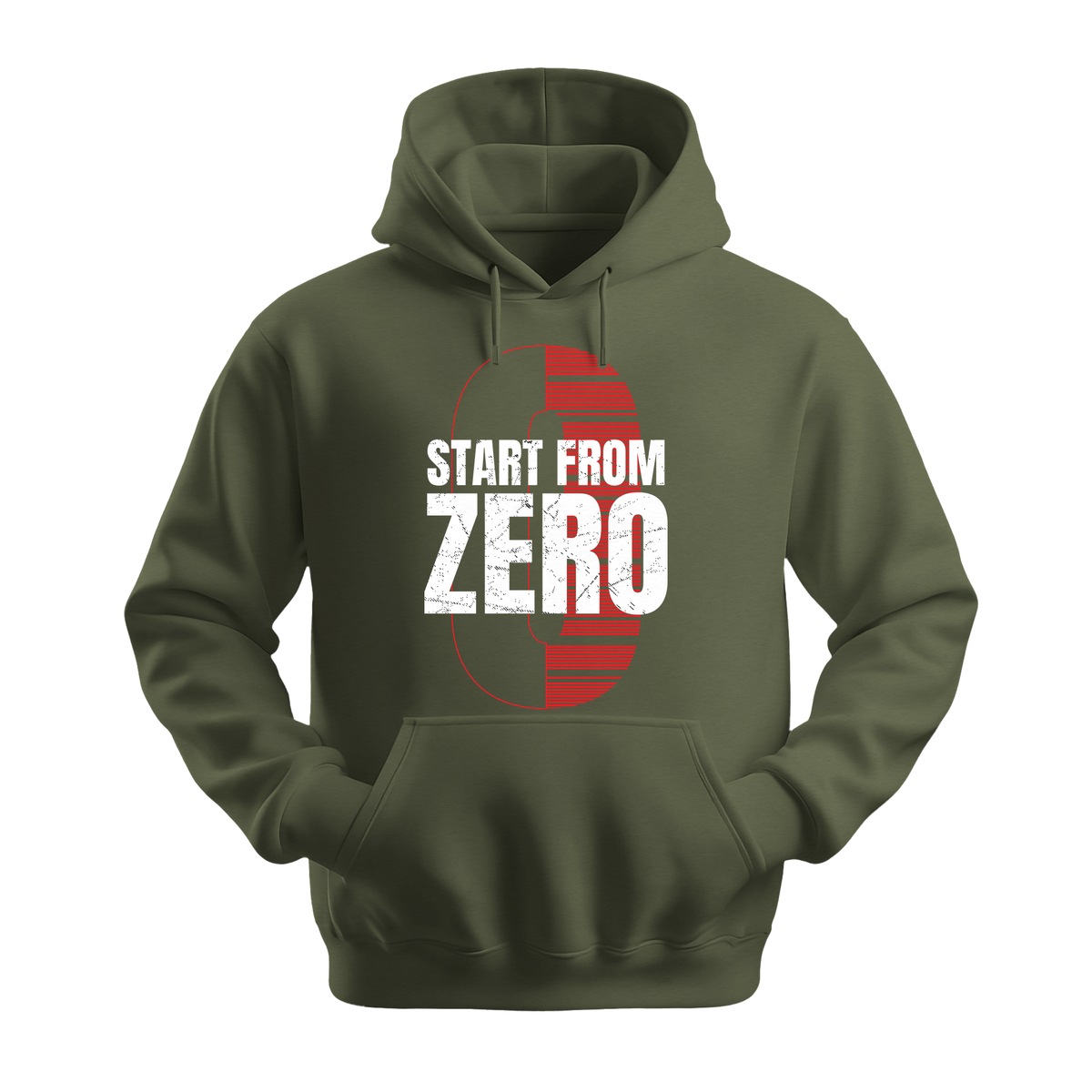 Start From Zero - Unisex Hoodie - Motivation Hoodie - Military Green