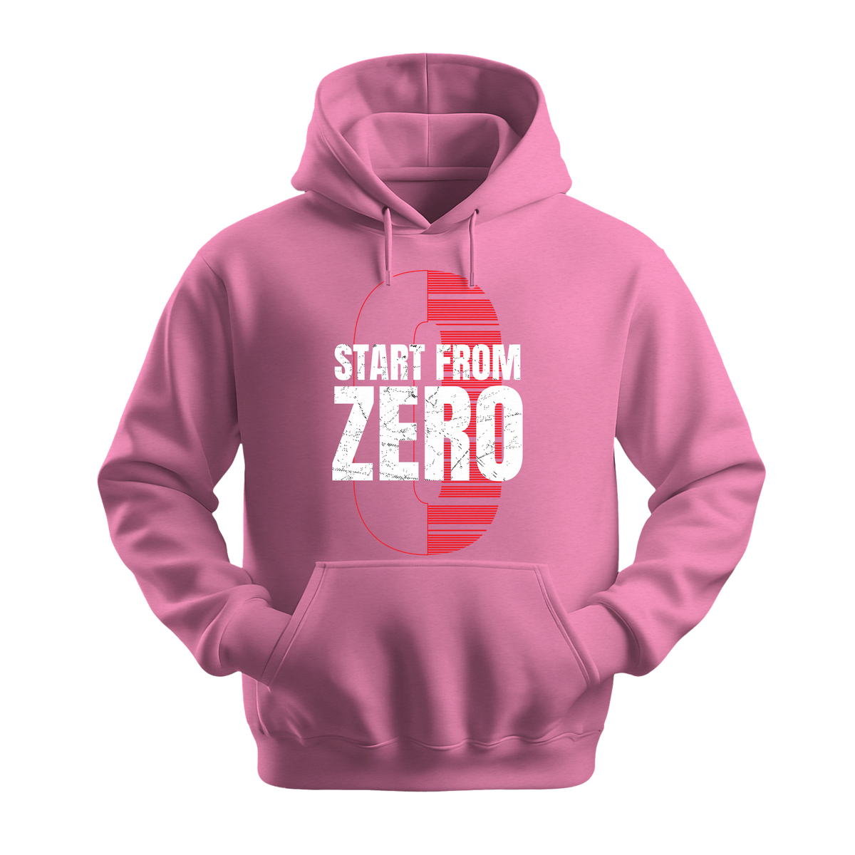 Start From Zero - Unisex Hoodie - Motivation Hoodie - Safety Pink