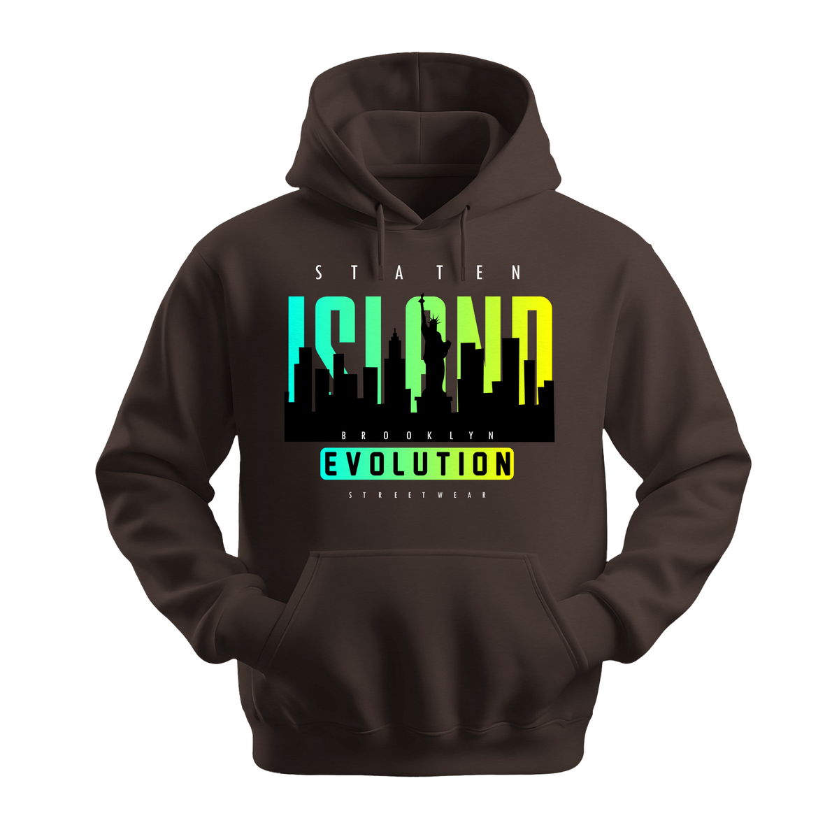 Staten Island Evolution - Unisex Hoodie - City Hoodie - Dark Chocolate