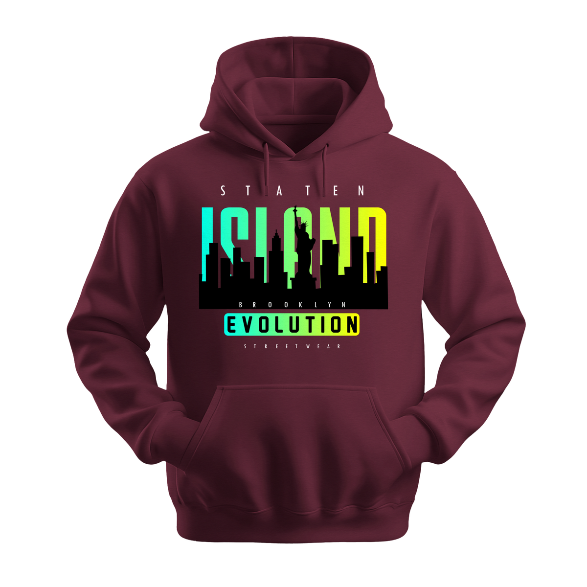 Staten Island Evolution - Unisex Hoodie - City Hoodie - Maroon