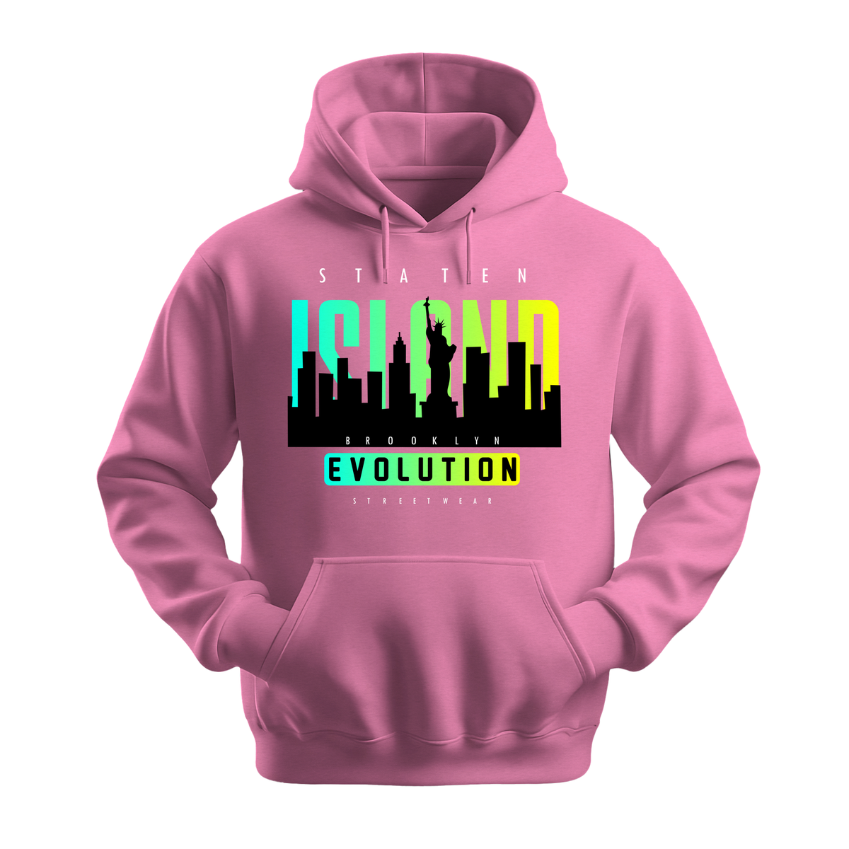 Staten Island Evolution - Unisex Hoodie - City Hoodie - Safety Pink