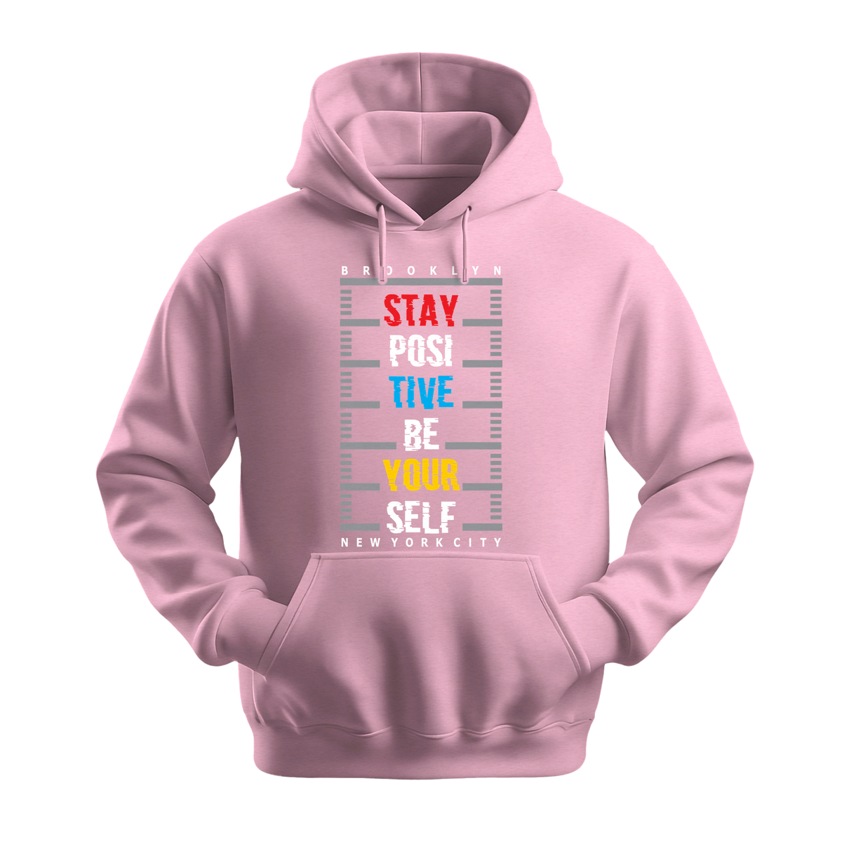 Stay Positive Be Yourself - Unisex Hoodie - Positive Apparel - Light Pink