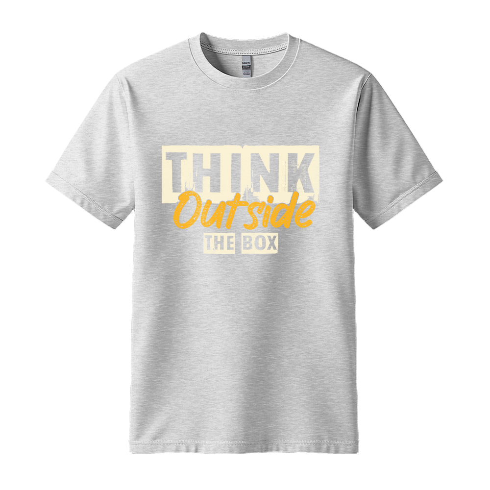Think Outside The Box - Unisex T-Shirt - Typography Tee - Ash