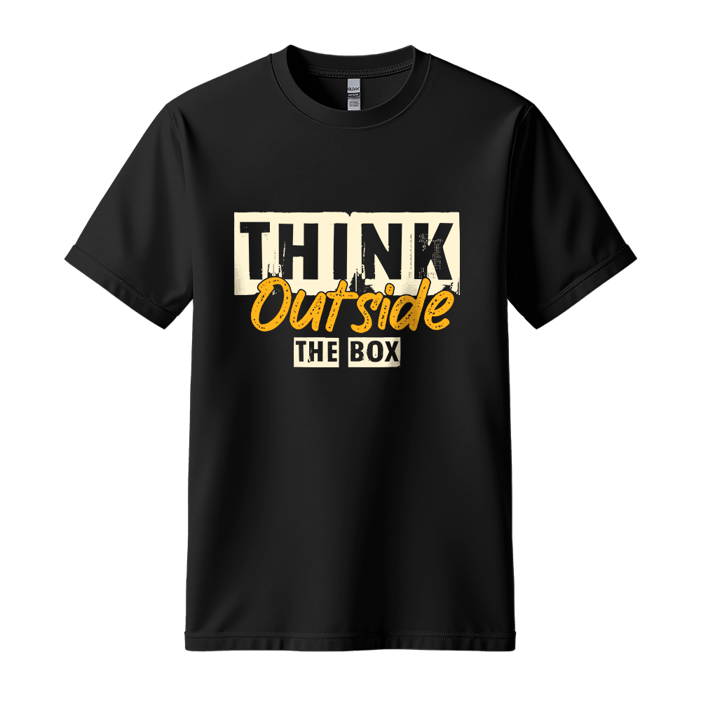Think Outside The Box - Unisex T-Shirt - Typography Tee - Black