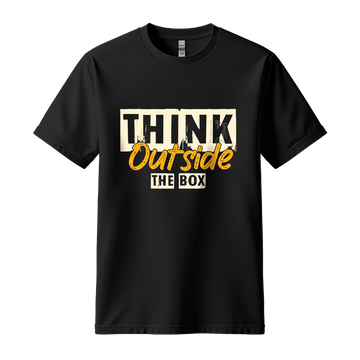Think Outside The Box - Unisex T-Shirt - Typography Tee - Black