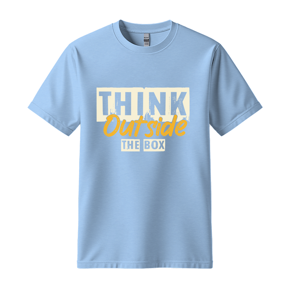 Think Outside The Box - Unisex T-Shirt - Typography Tee - Light Blue