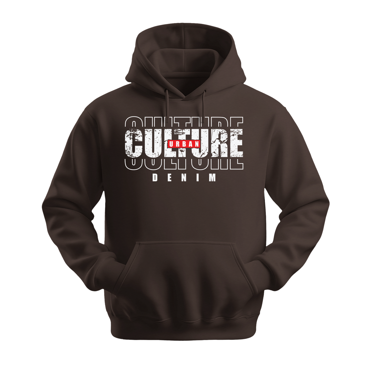 Urban Culture Denim - Unisex Hoodie - Streetwear Hoodie - Dark Chocolate