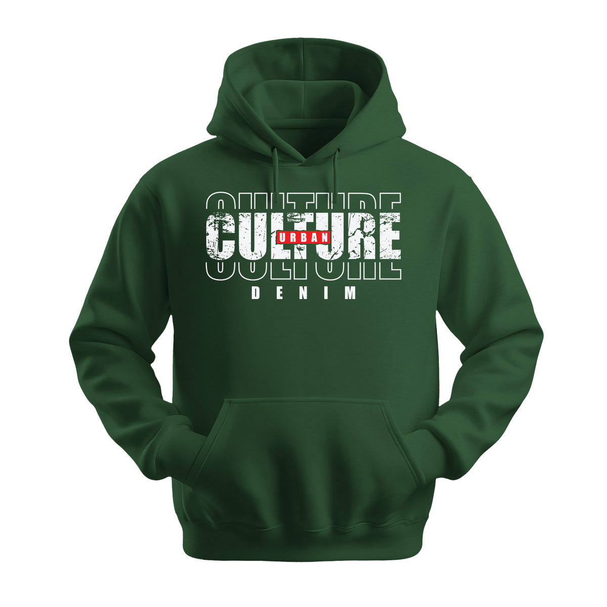 Urban Culture Denim - Unisex Hoodie - Streetwear Hoodie - Forest Green