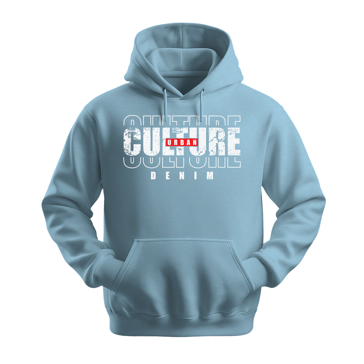 Urban Culture Denim - Unisex Hoodie - Streetwear Hoodie - Light Blue