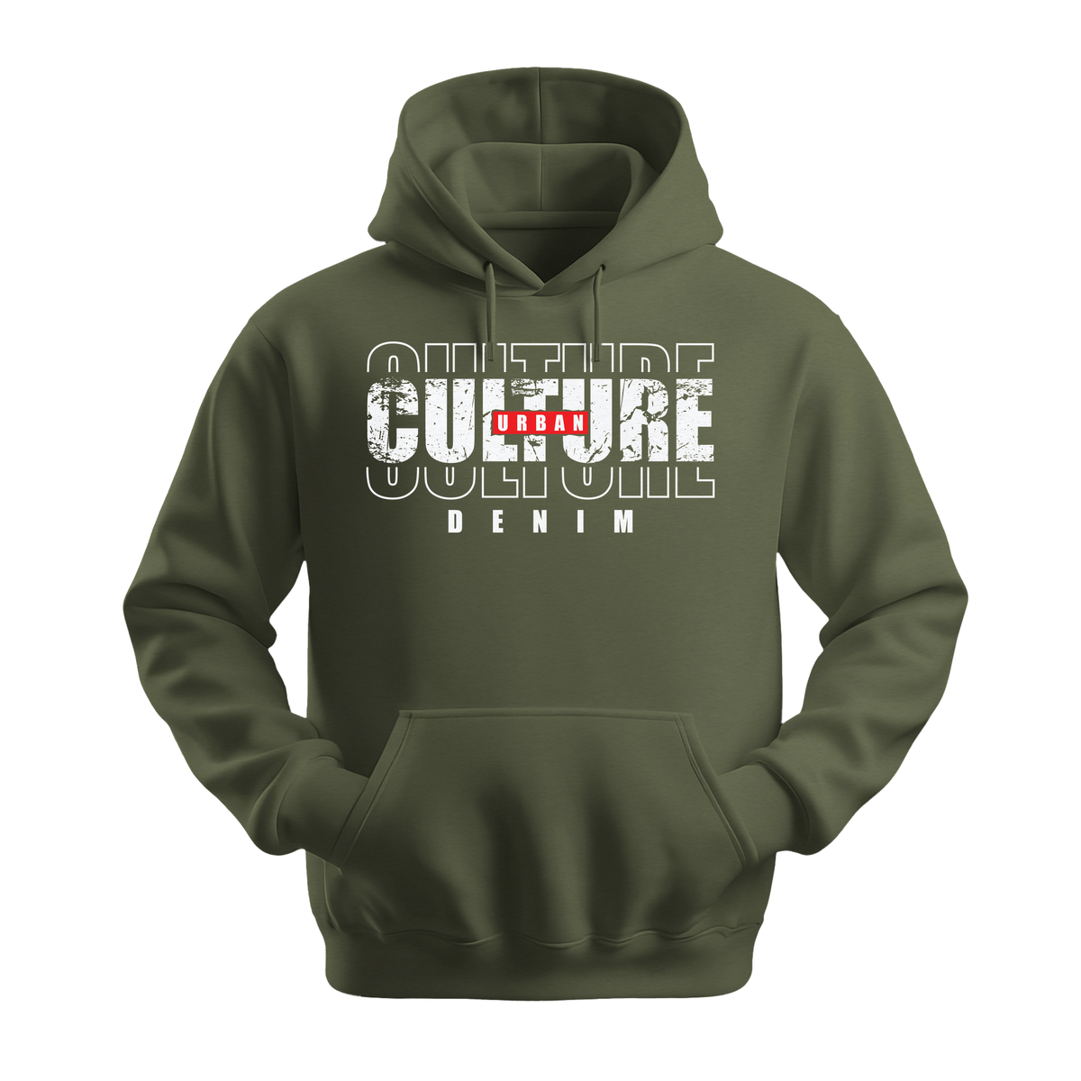 Urban Culture Denim - Unisex Hoodie - Streetwear Hoodie - Military Green