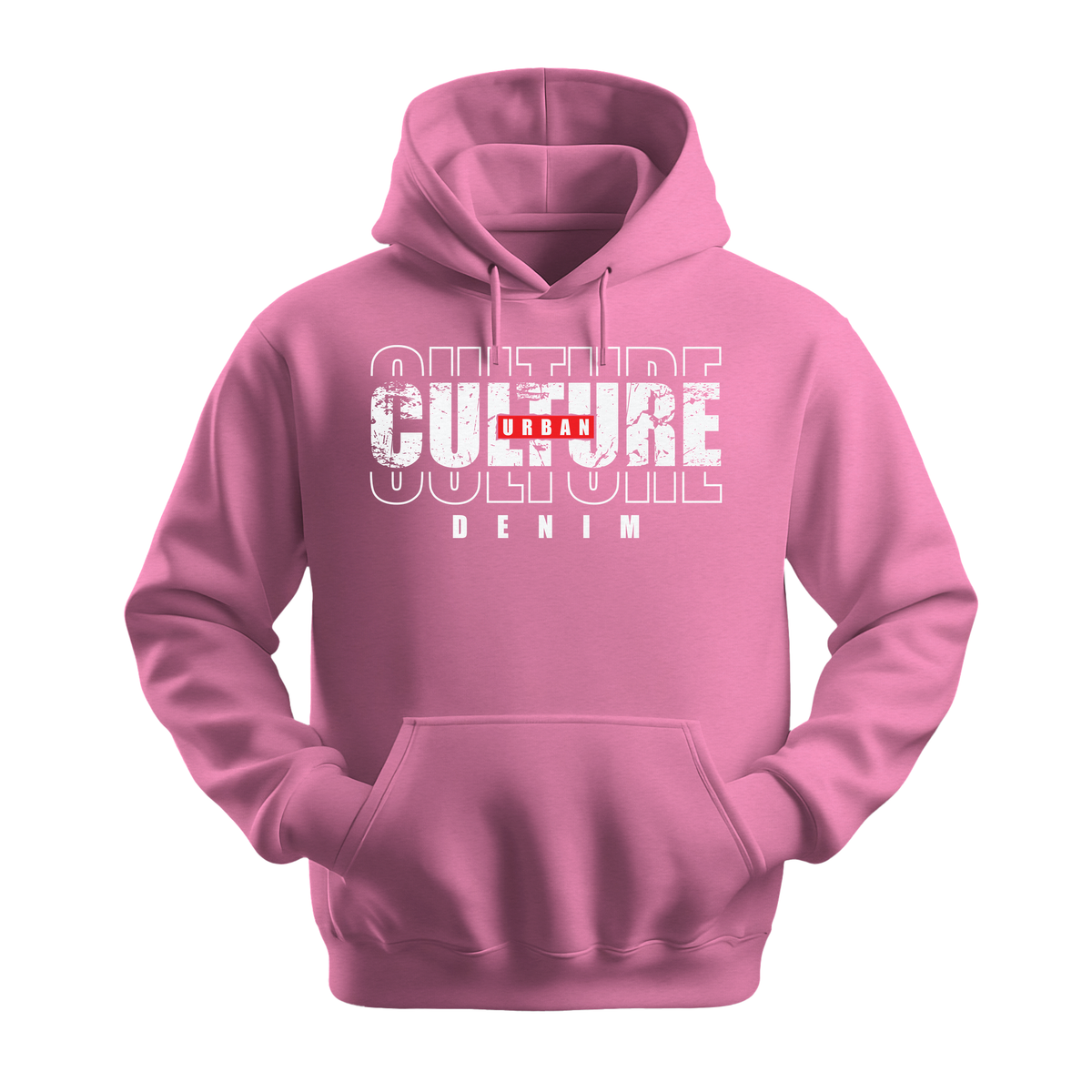 Urban Culture Denim - Unisex Hoodie - Streetwear Hoodie - Safety Pink