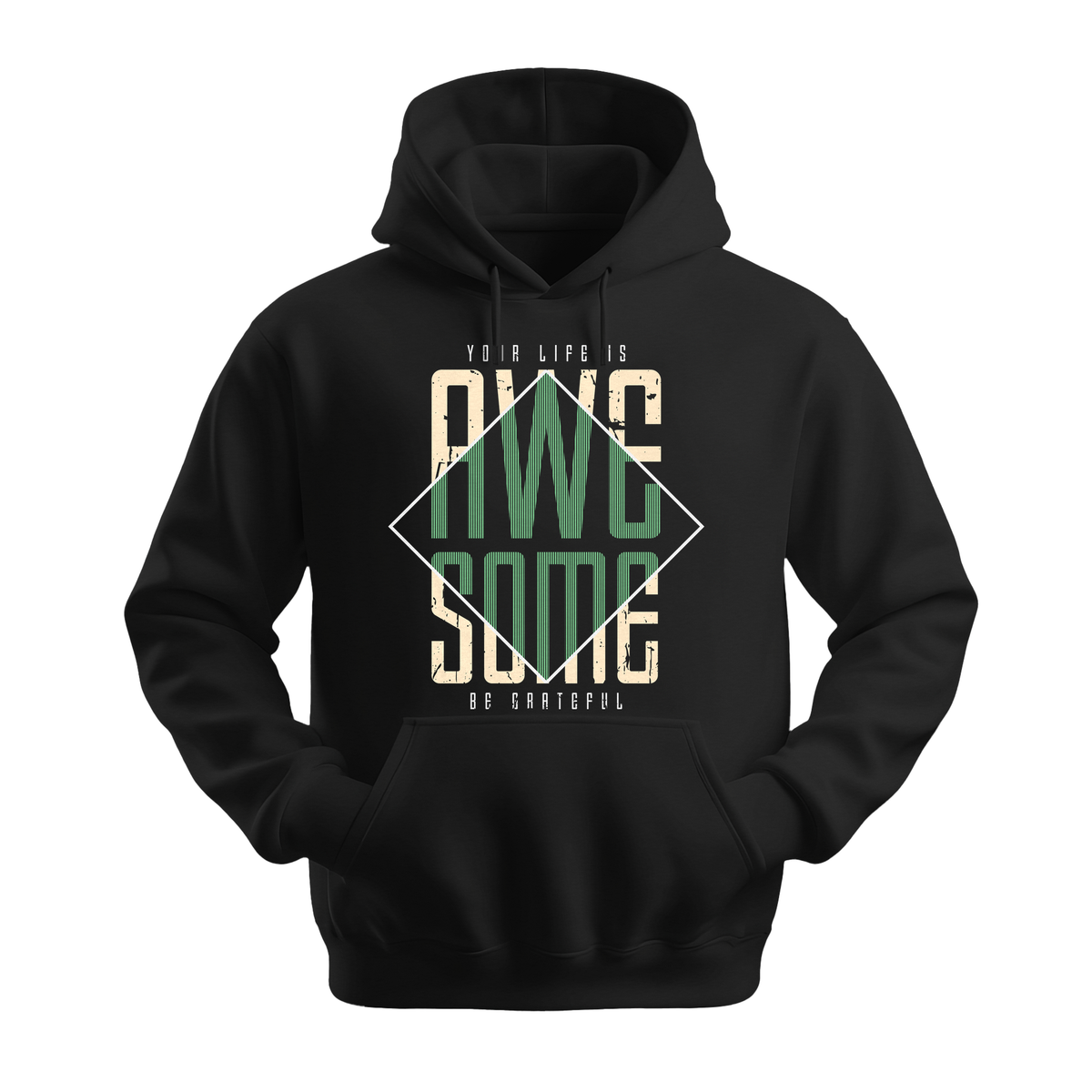 Your Life Is Awesome - Unisex Hoodie - Positive Apparel - Black