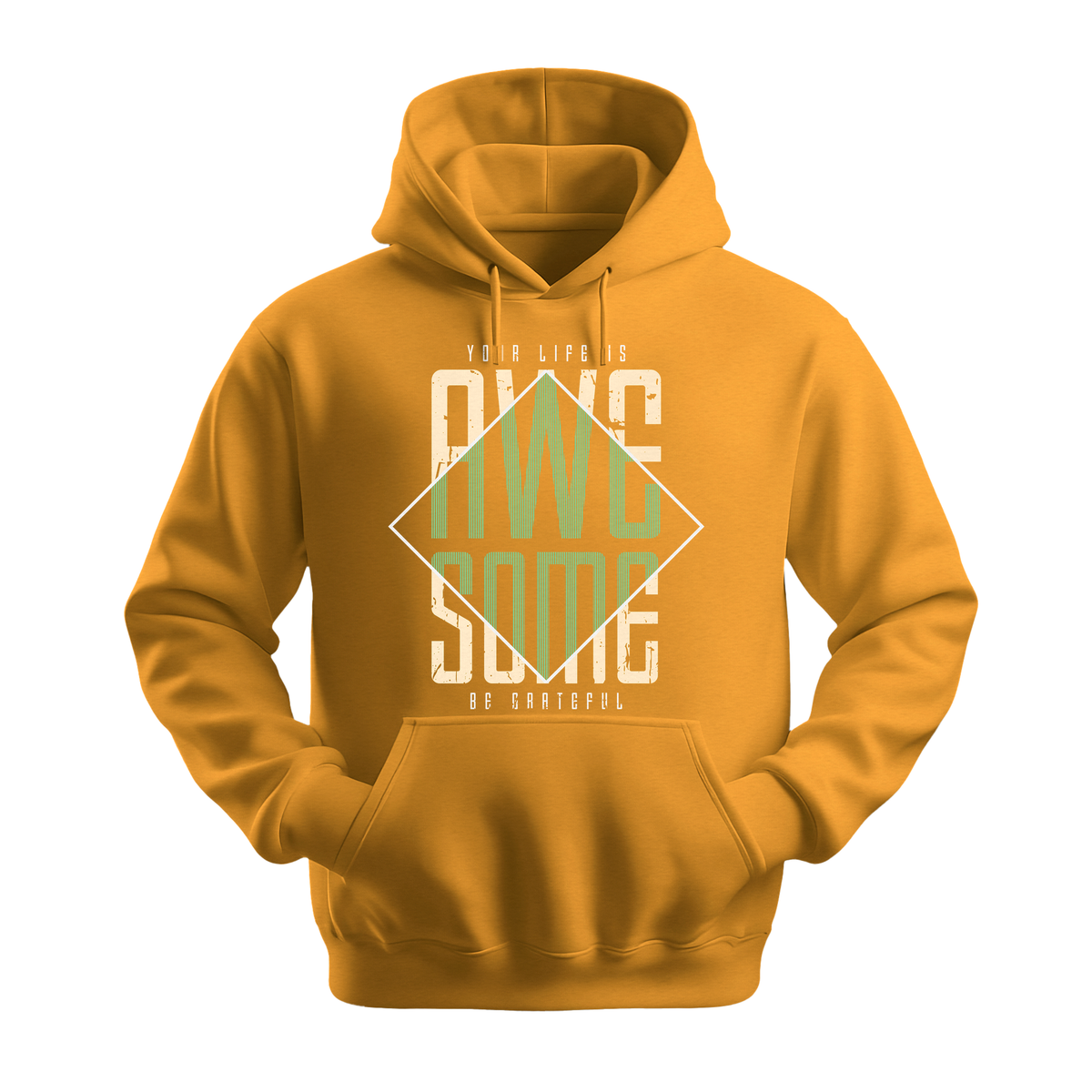 Your Life Is Awesome - Unisex Hoodie - Positive Apparel - Gold